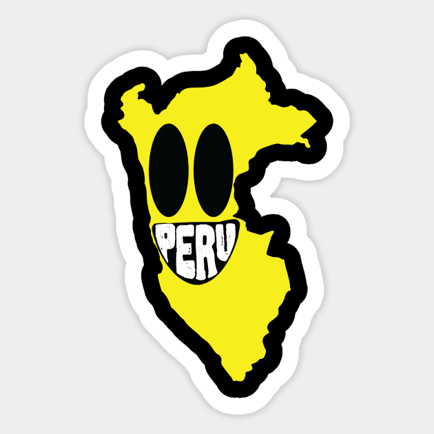 Peru Grinning: Peru Happy Smirking Face Sticker by pelagio